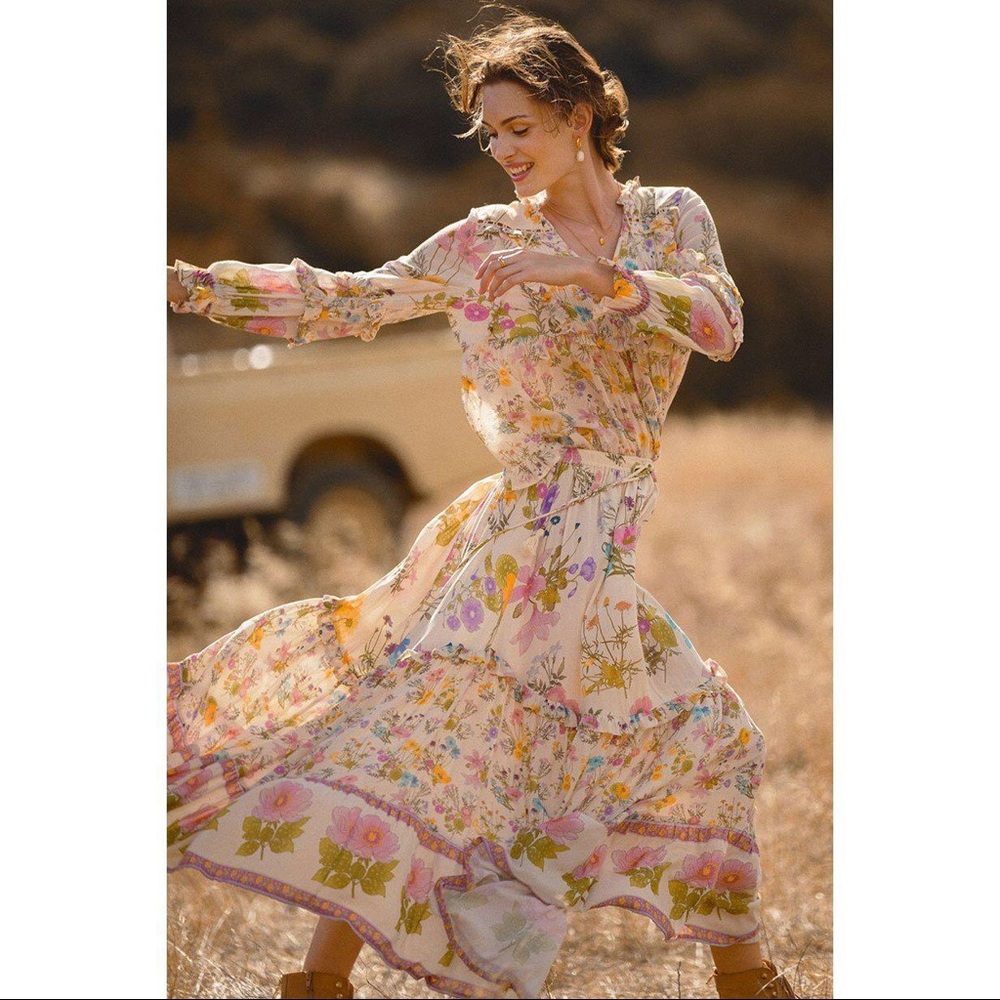 Spell Wild Bloom Maxi Skirt in Cream - Picture 5 of 7